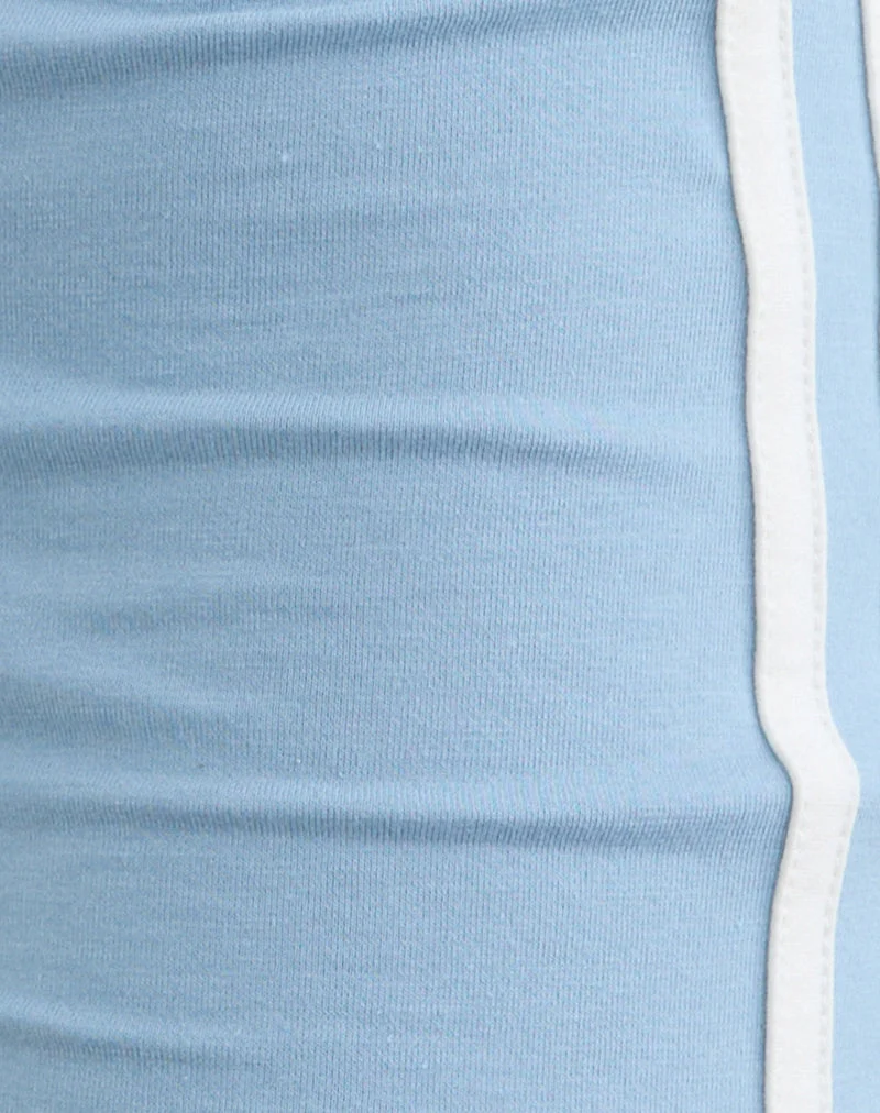 Short Ainu bleu Nantucket avec bordure blanc cassé