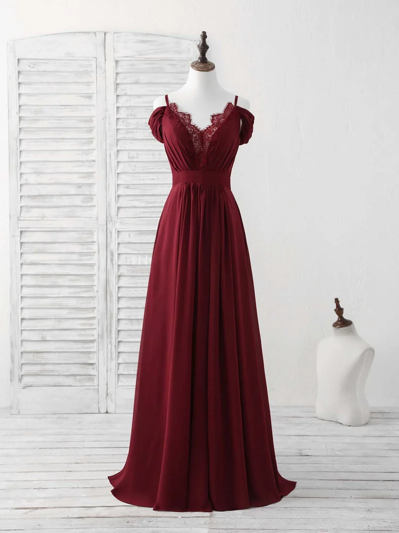 Robe de bal longue en mousseline de soie et dentelle bleue élégante : robe de demoiselle d'honneur parfaite pour les occasions spéciales