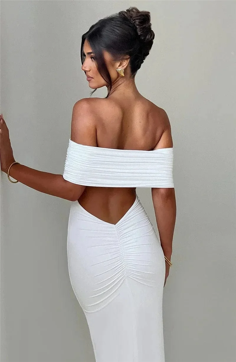 Robe de soirée dos nu en V