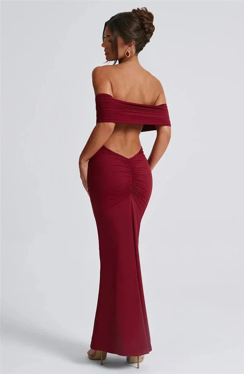 Robe de soirée dos nu en V