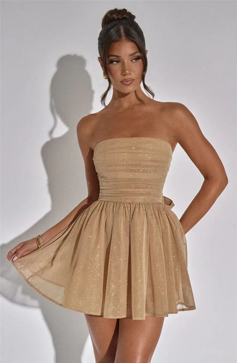 Robe bustier courte à paillette