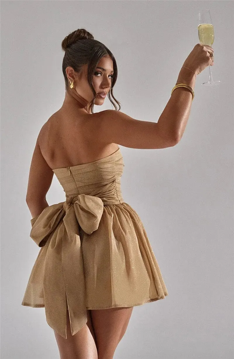 Robe bustier courte à paillette
