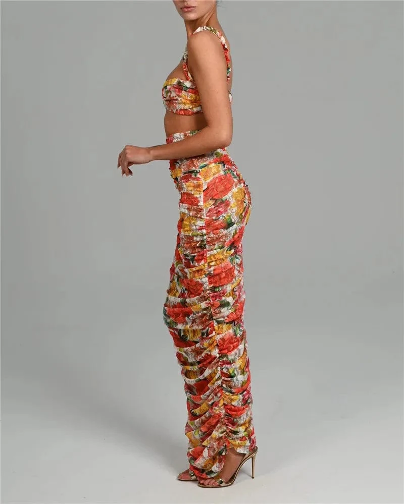 Ensemble robe fleurie chic