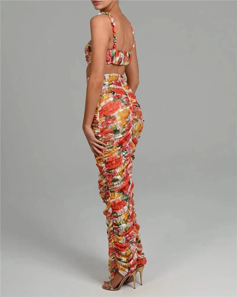 Ensemble robe fleurie chic