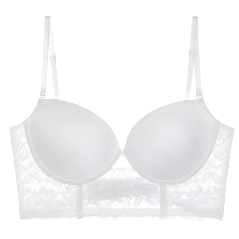 Soutien-gorge dos nu blanc invisible en dentelle