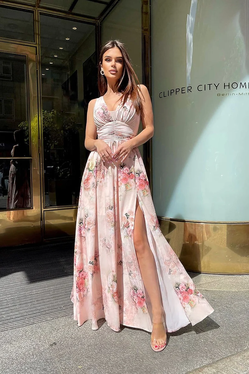 Robe fleurie longue chic