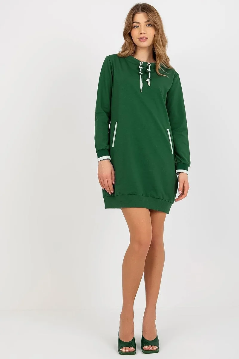 Robe sweat verte casual courte
