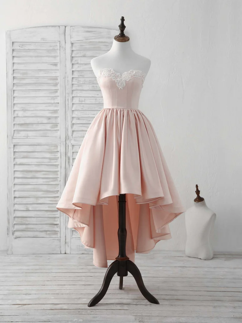 Robe de bal courte rose élégante à col en cœur - Idéale pour les retrouvailles et les fêtes