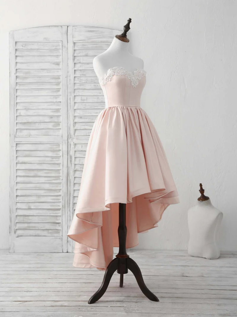 Robe de bal courte rose élégante à col en cœur - Idéale pour les retrouvailles et les fêtes
