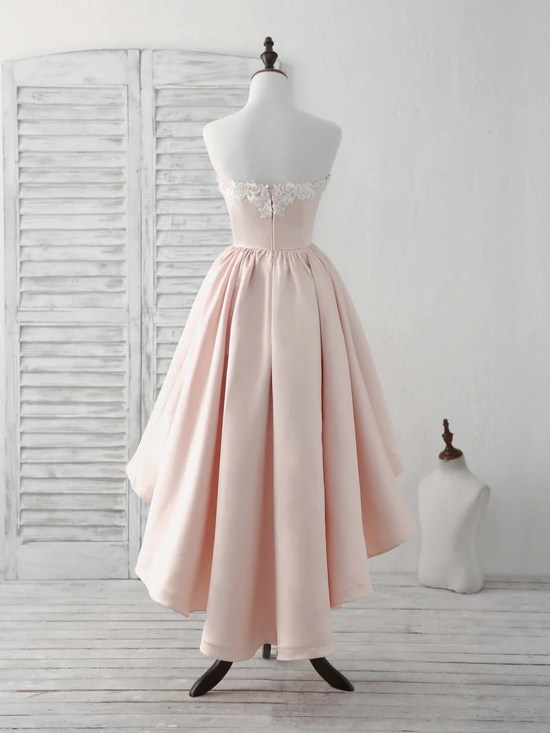 Robe de bal courte rose élégante à col en cœur - Idéale pour les retrouvailles et les fêtes