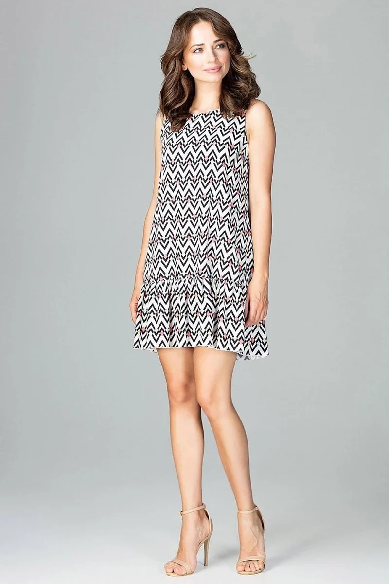 Robe d'été motif zigzag casual courte