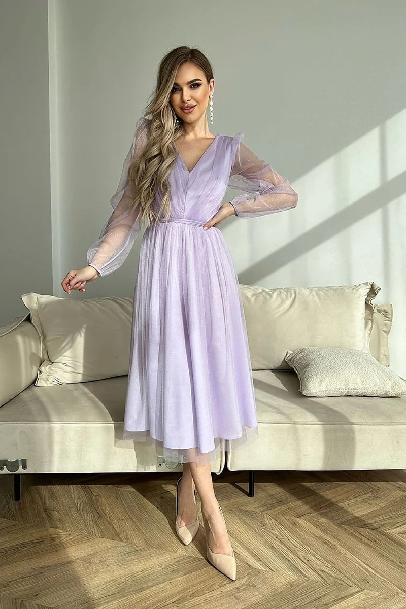Robe en tulle lilas chic