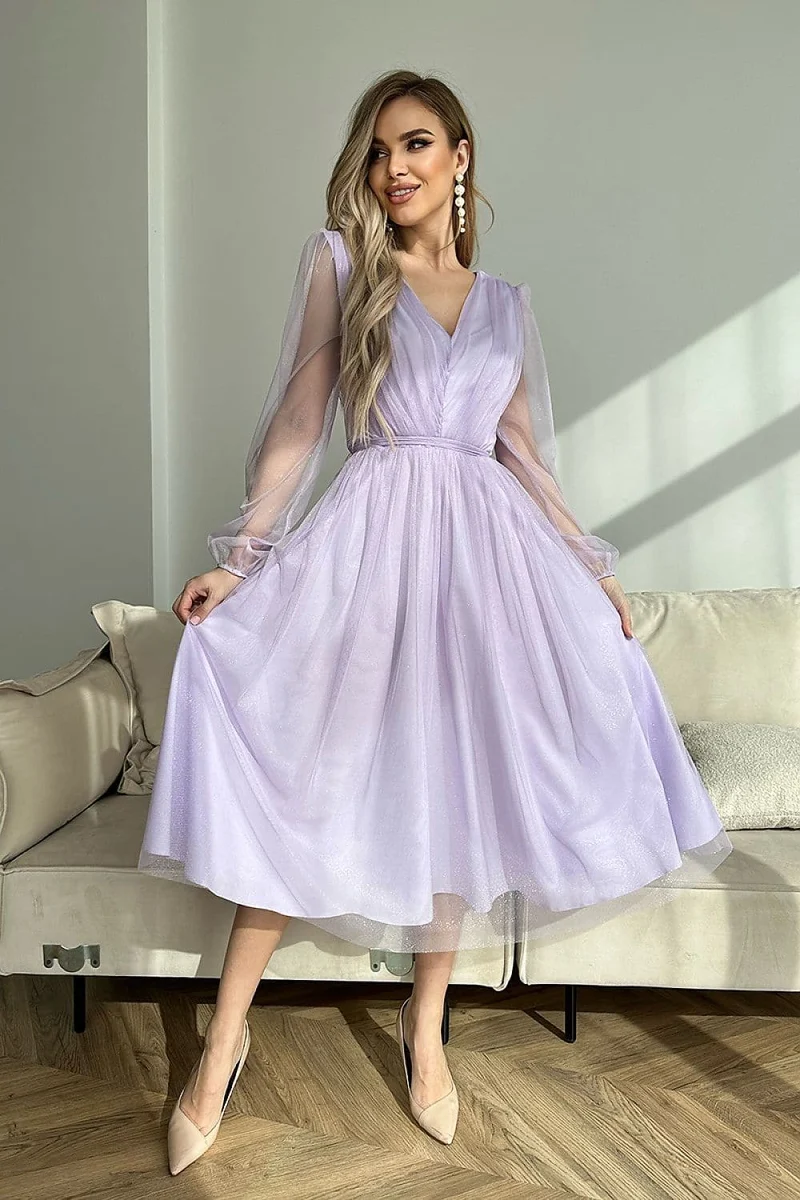 Robe en tulle lilas chic