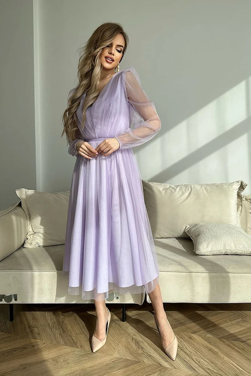 Robe en tulle lilas chic