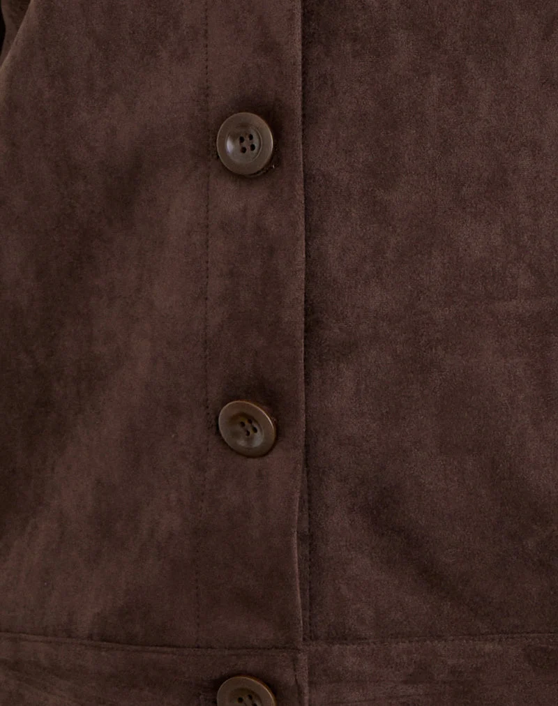 Veste Lastika en simili-daim marron foncé
