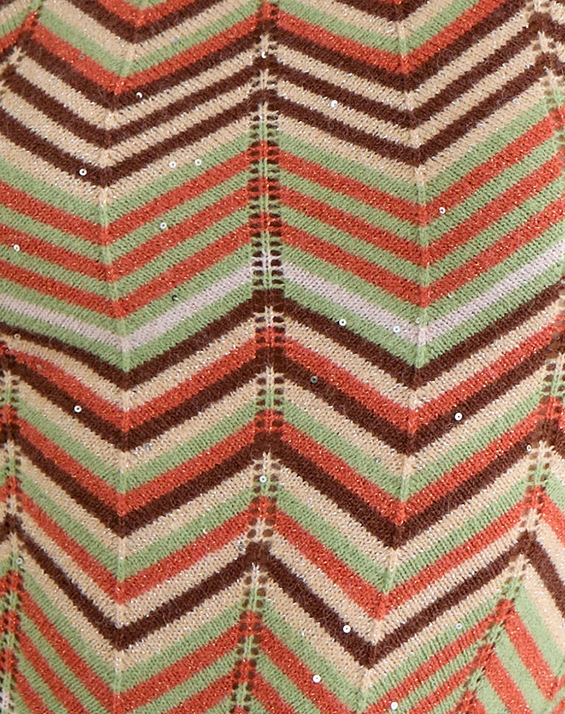 Haut à épaules dénudées Aisling, rayures multicolores vertes