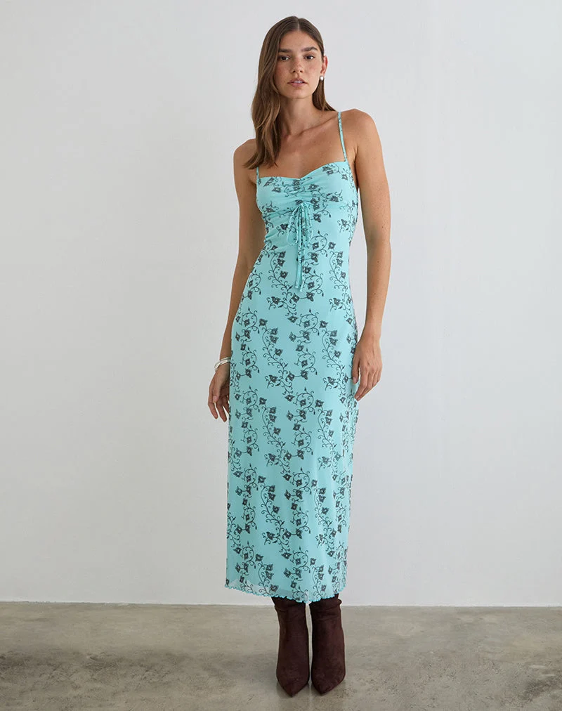 Robe midi Collete, couleur « Winding Ivy Blue »