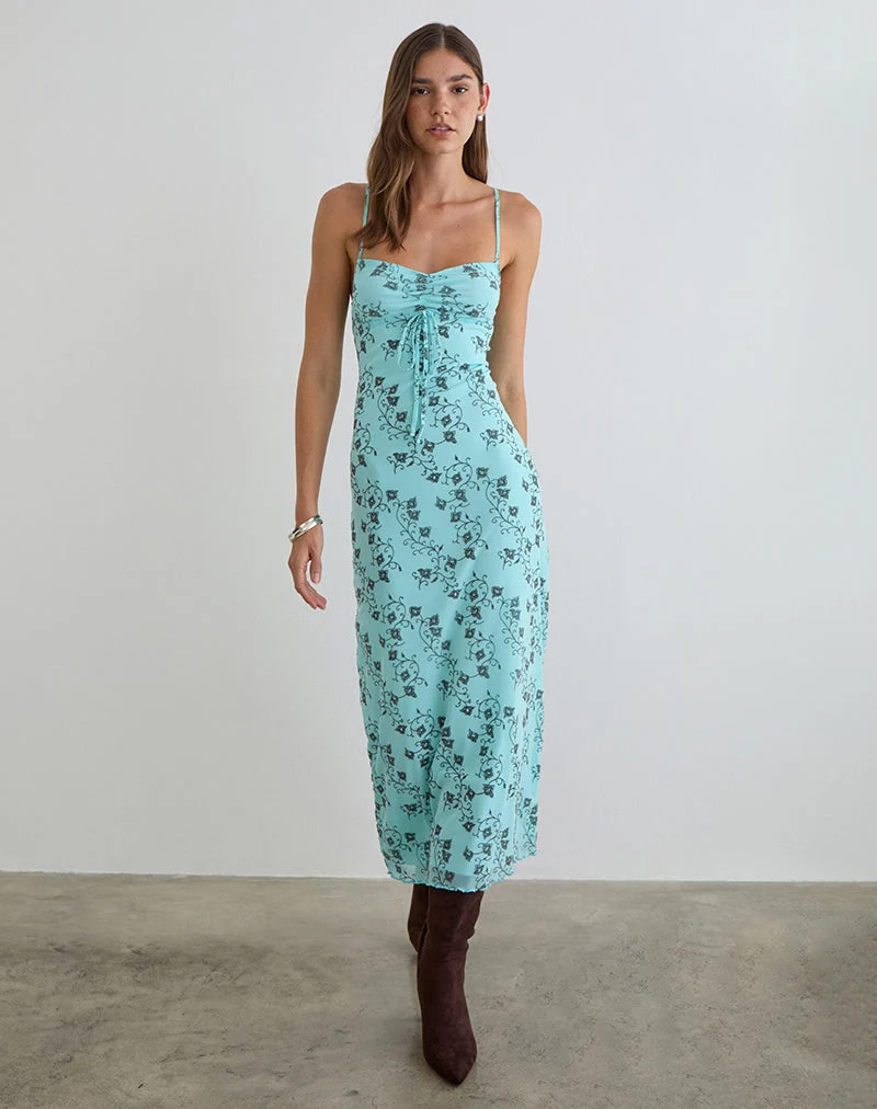 Robe midi Collete, couleur « Winding Ivy Blue »