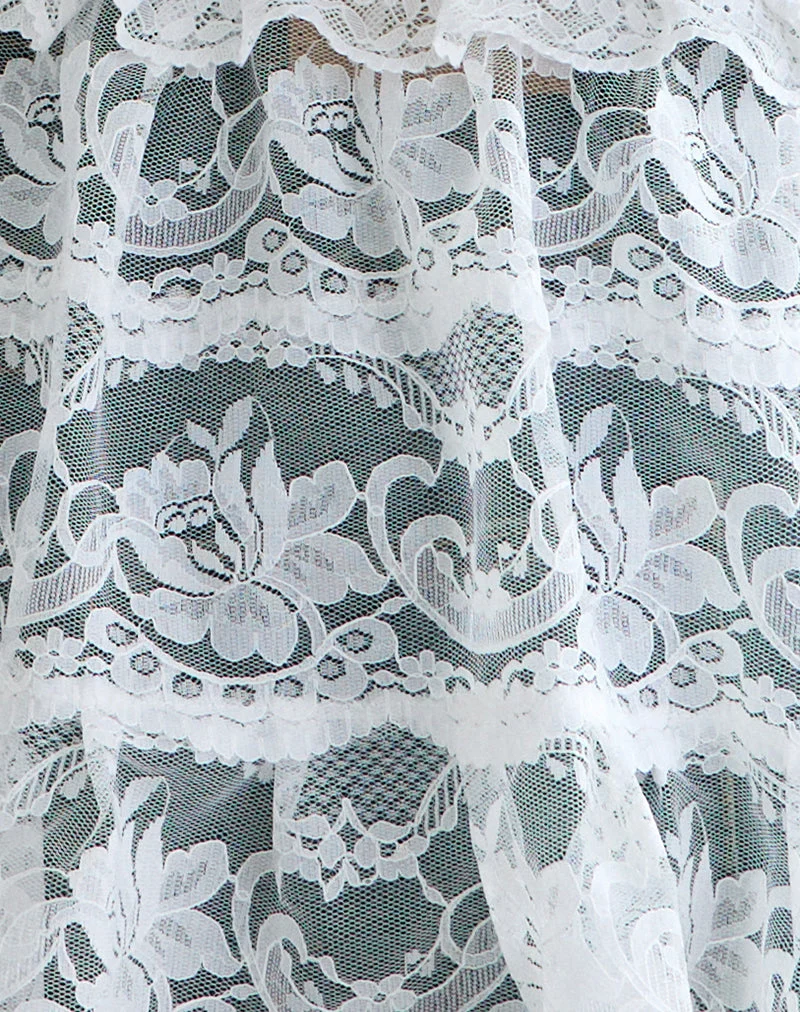Jupe-ceinture Asa Wrap en dentelle blanche