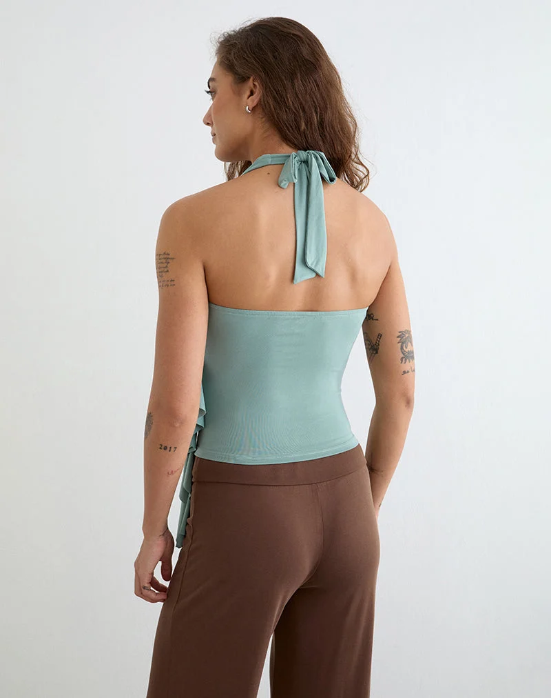 Haut croisé Velaris, couleur gris aqua