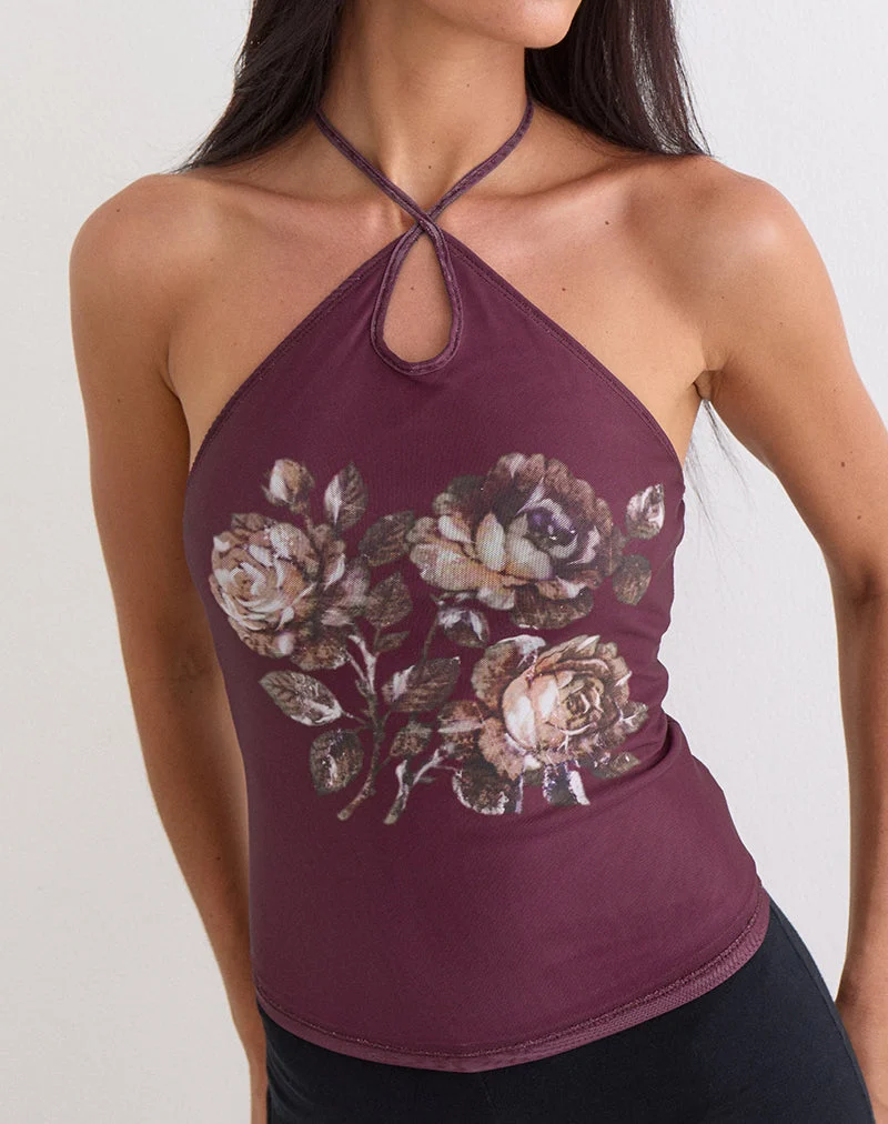 Haut Zalika, couleur « Crystal Rose Burgundy »