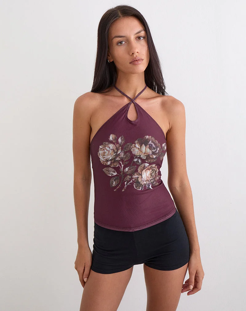 Haut Zalika, couleur « Crystal Rose Burgundy »