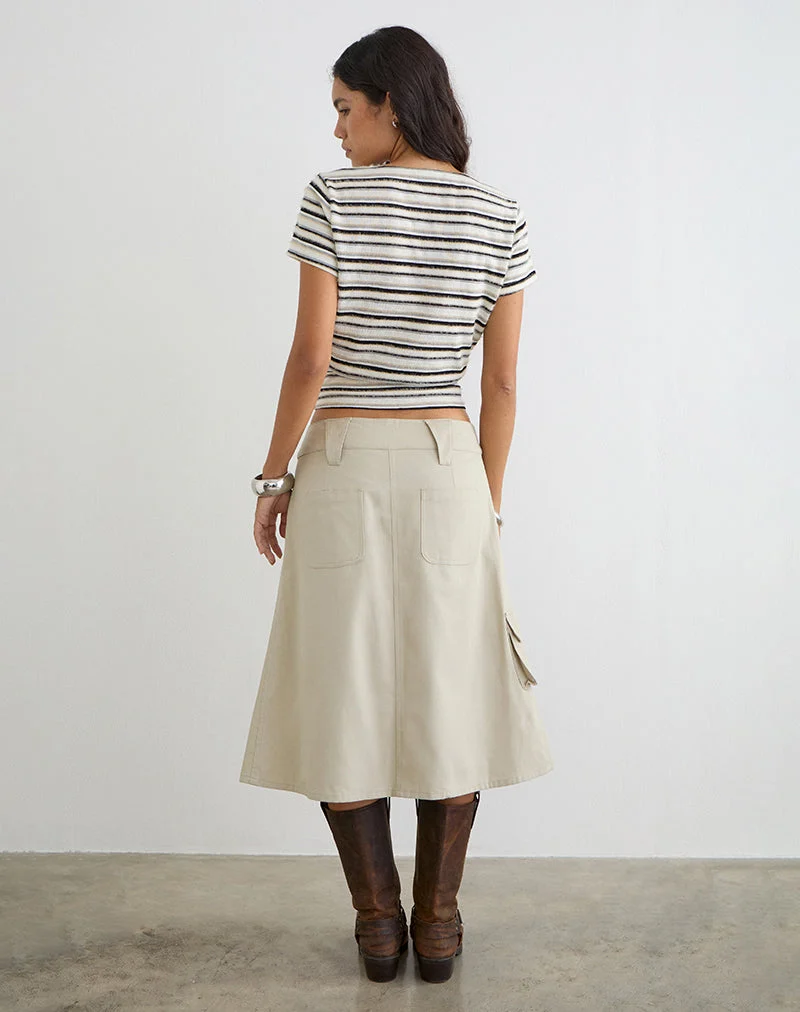 Jupe de protection « Rovie Utility Cargo » en sergé de coton, couleur Latte
