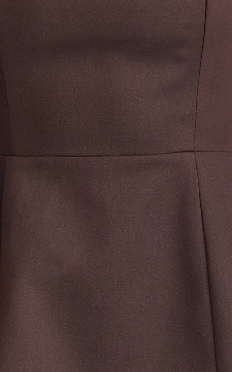 Dante Mini Dress - Halter Neck Tie Tulip Skirt Dress in Chocolate