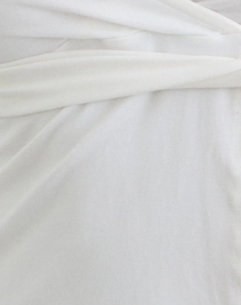 Haut croisé Lamae, couleur blanc cassé