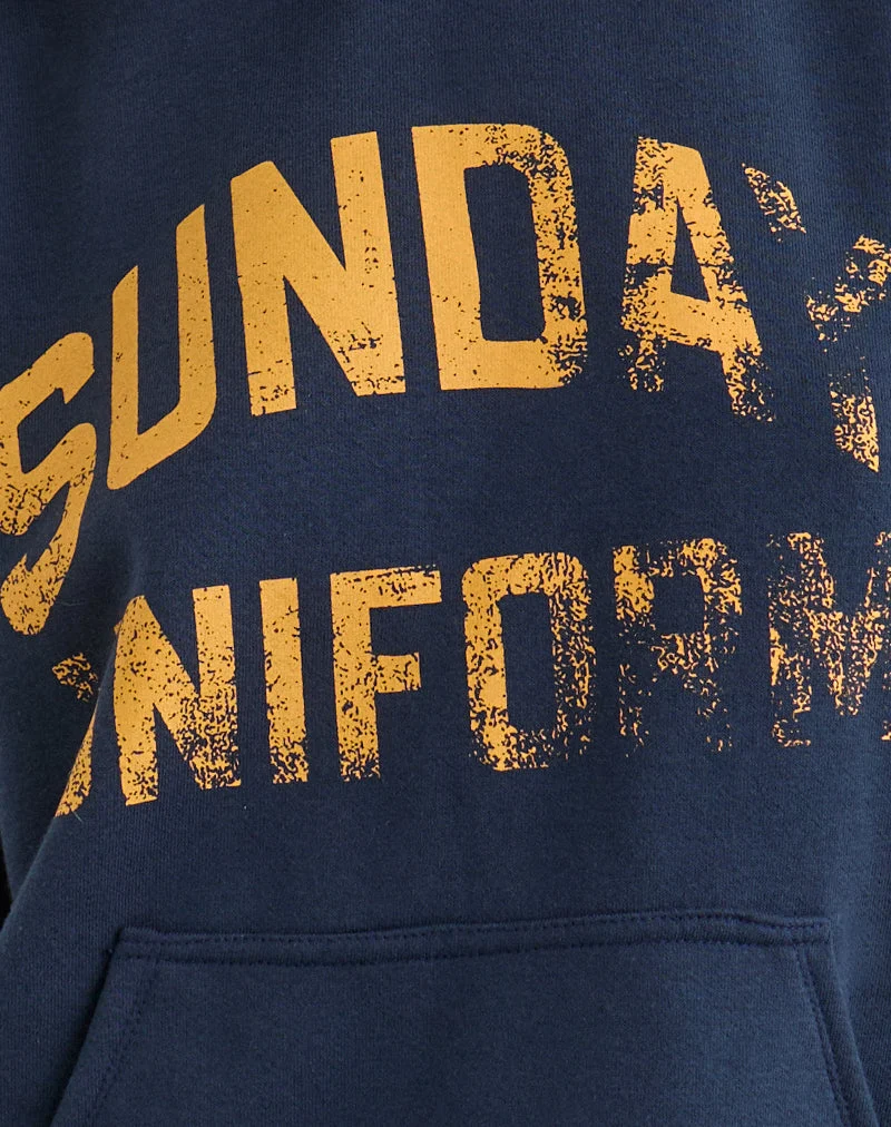 Sweat à capuche Guyton bleu marine avec motif « Sunday Uniform »