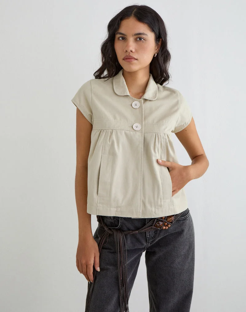 Chemise Kaelus en sergé de coton couleur « Latte »