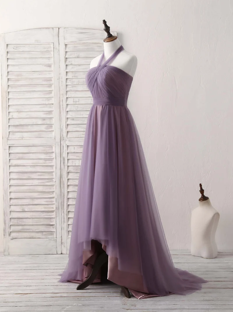Robe de bal trapèze élégante en tulle à volants : robe de demoiselle d'honneur simple pour les occasions spéciales