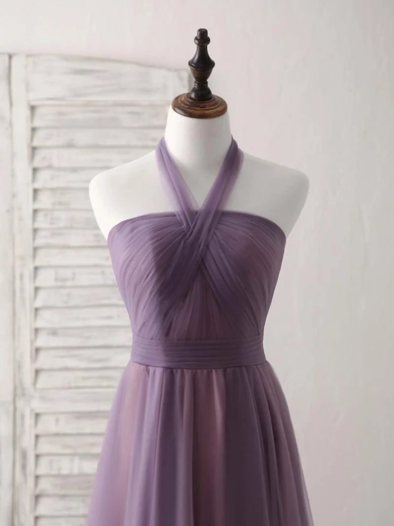 Robe de bal trapèze élégante en tulle à volants : robe de demoiselle d'honneur simple pour les occasions spéciales