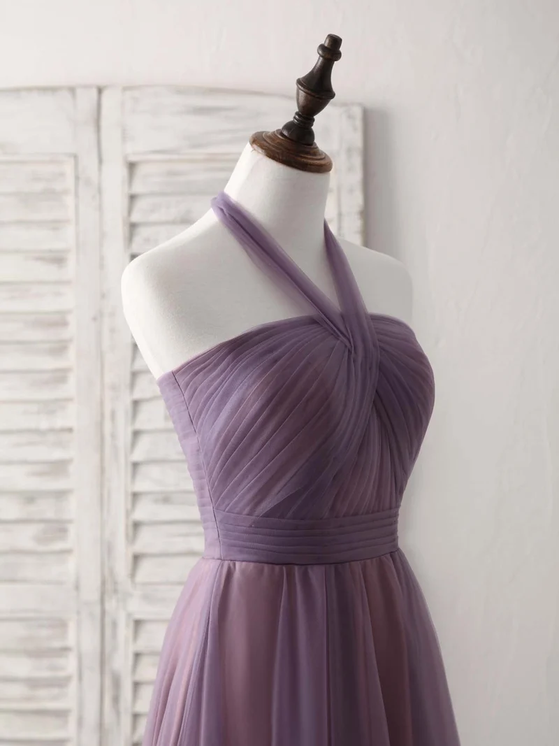 Robe de bal trapèze élégante en tulle à volants : robe de demoiselle d'honneur simple pour les occasions spéciales