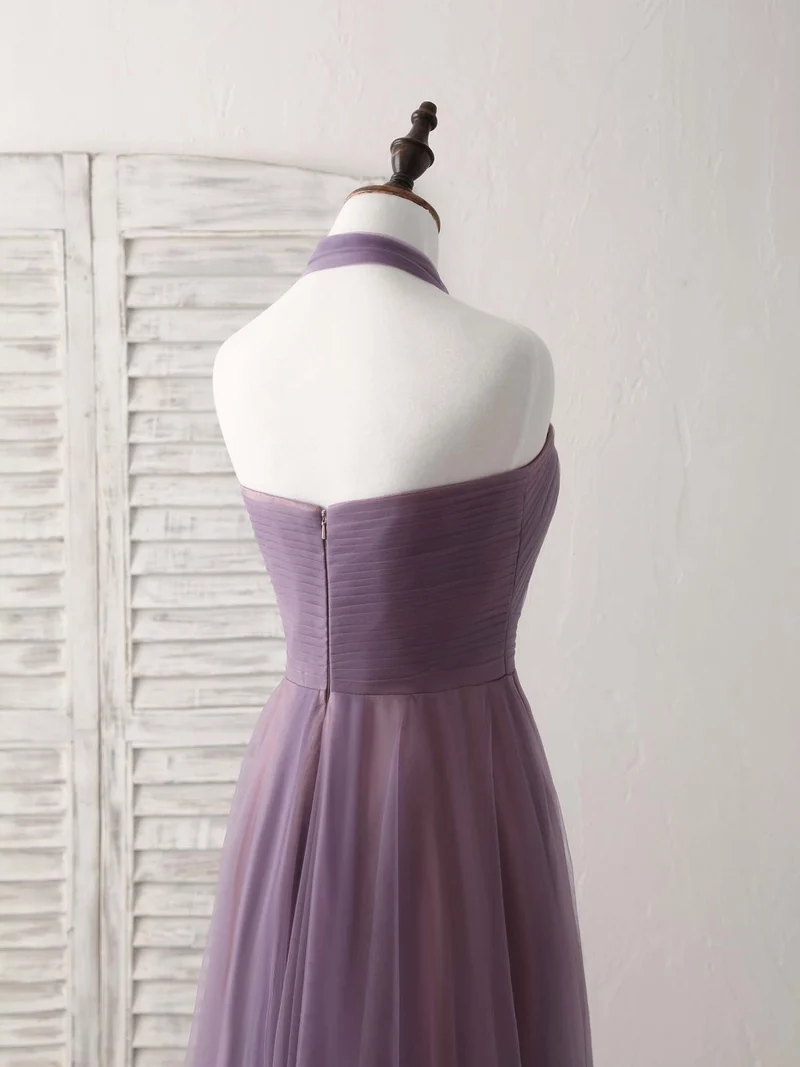 Robe de bal trapèze élégante en tulle à volants : robe de demoiselle d'honneur simple pour les occasions spéciales