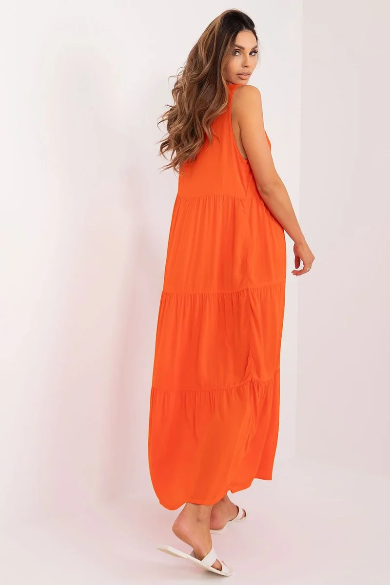 Robe d'été orange longue