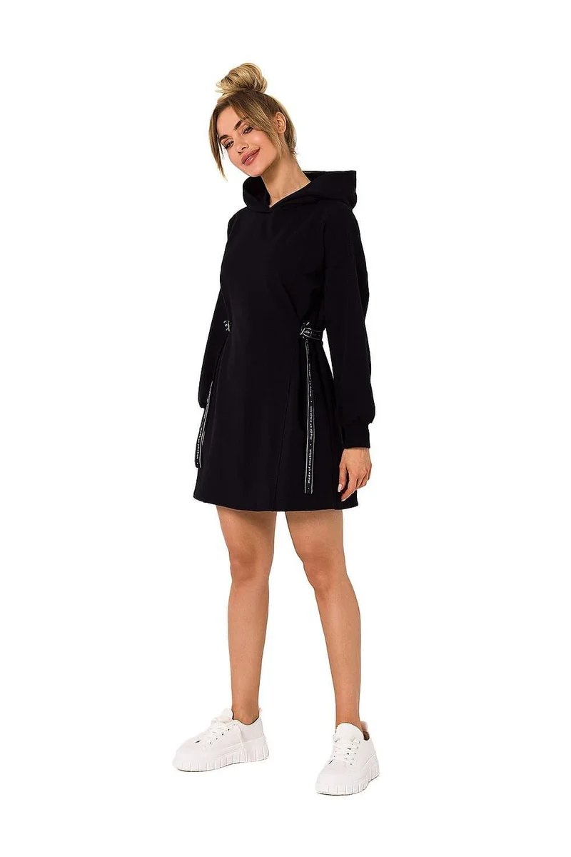 Robe sweat noire courte manche longue