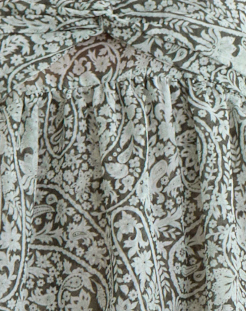 Haut bandeau Belira, motif « Bloom Paisley », bleu pâle