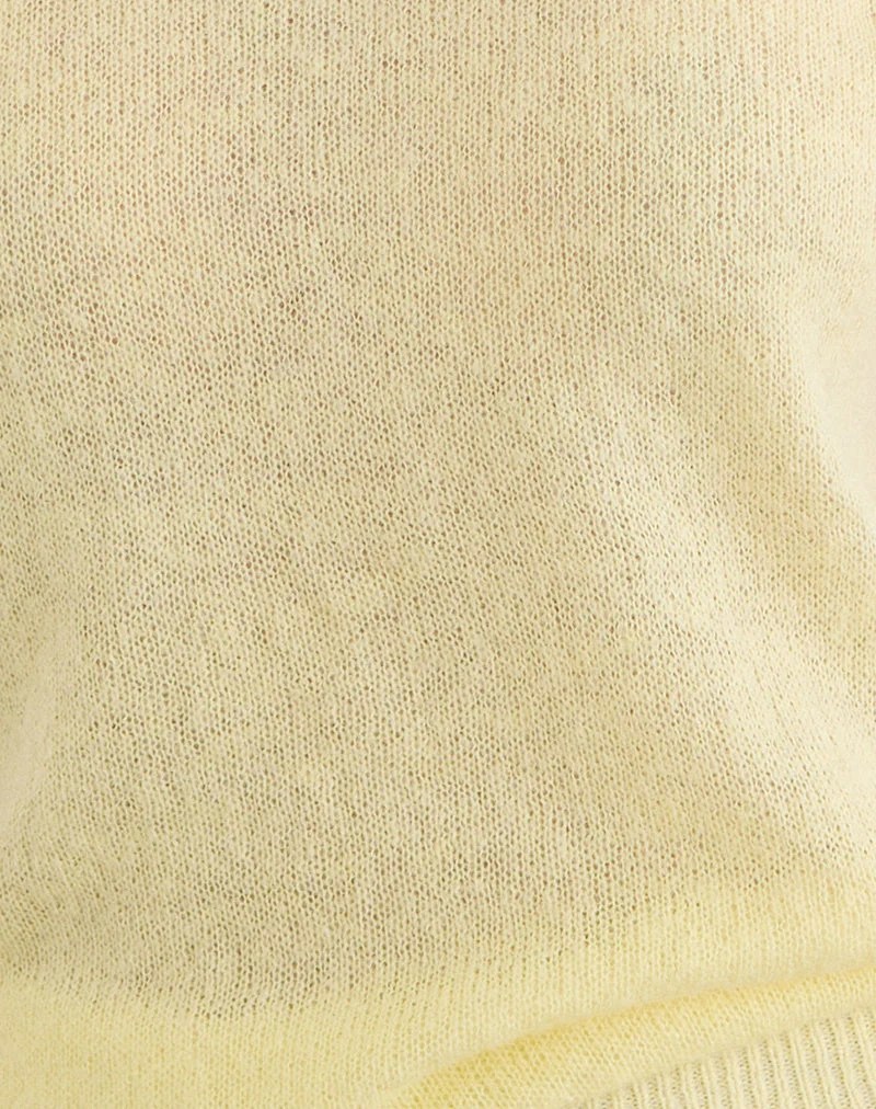 Haut Sinda à dos échancré, en maille couleur citron