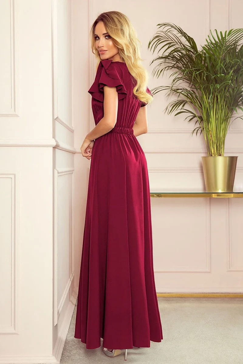 Robe de soirée chic bordeaux longue