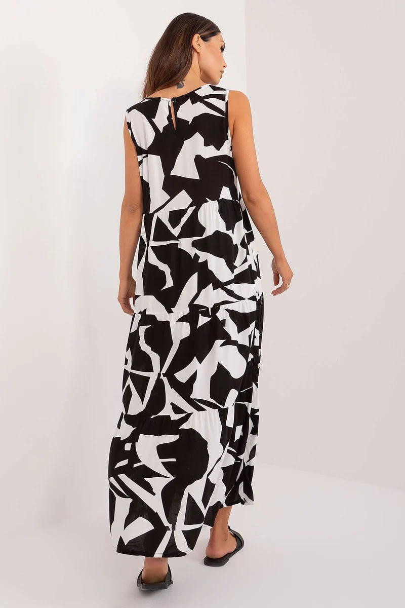Robe casual noire et blanche longue