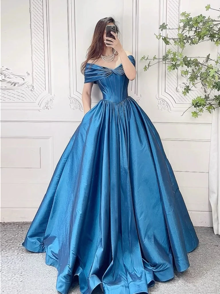 Robe de bal élégante bordeaux à épaules dénudées et coupe trapèze, longue robe de soirée formelle