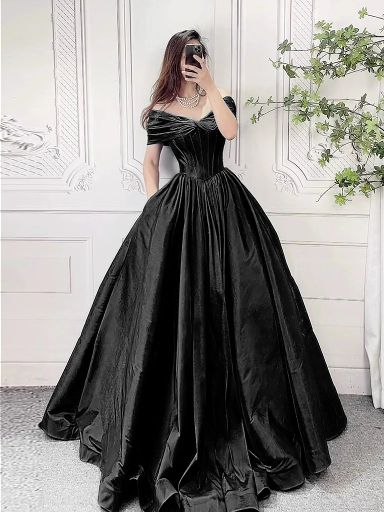 Robe de bal élégante bordeaux à épaules dénudées et coupe trapèze, longue robe de soirée formelle