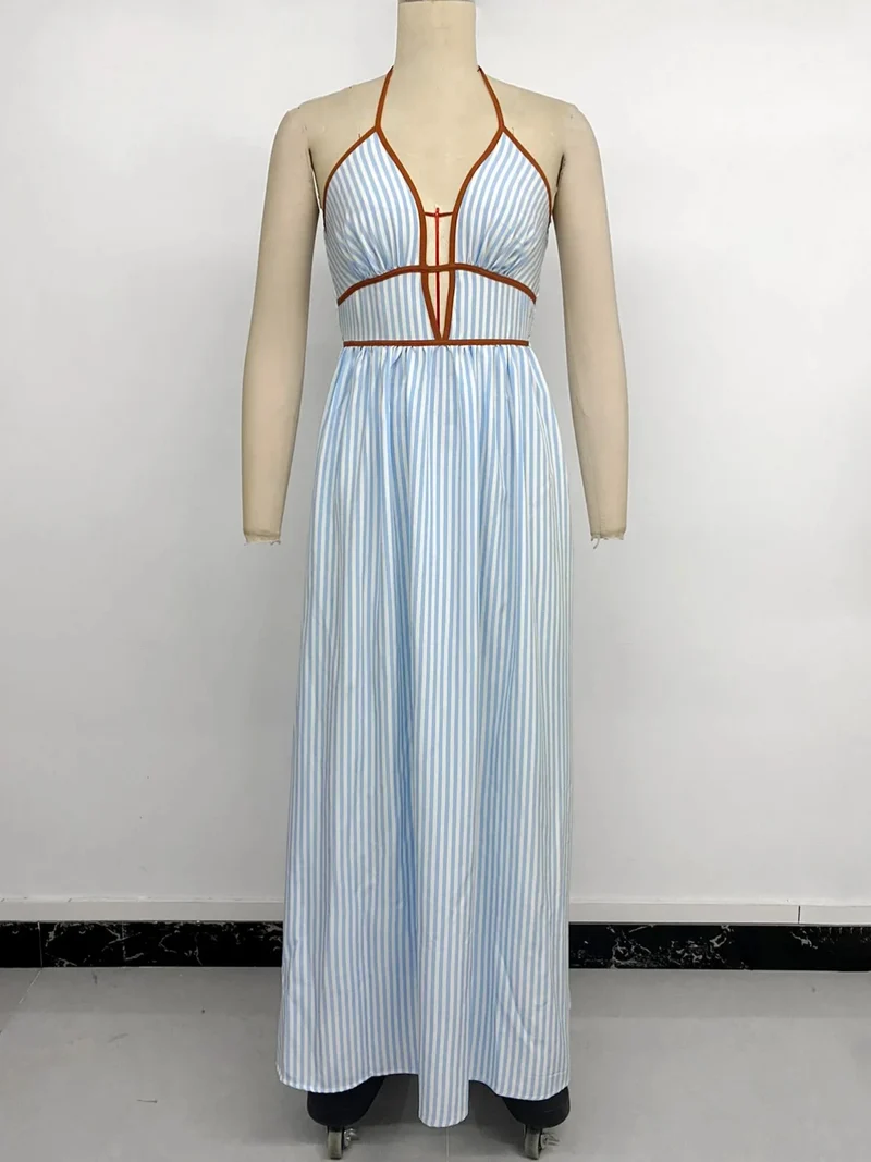 Robe bleue femme a bretelles