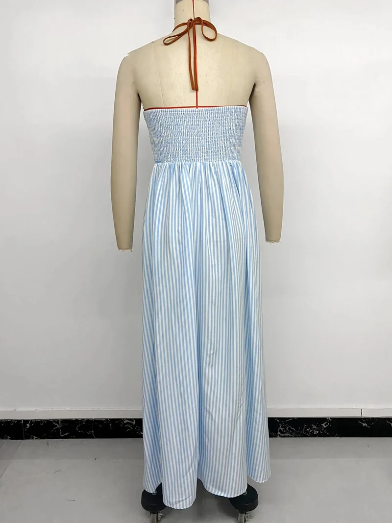 Robe bleue femme a bretelles