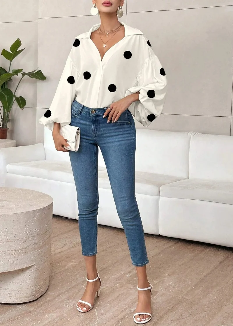 Blouse bohème femme à pois