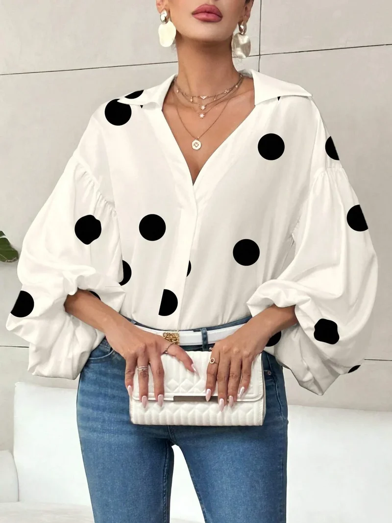 Blouse bohème femme à pois
