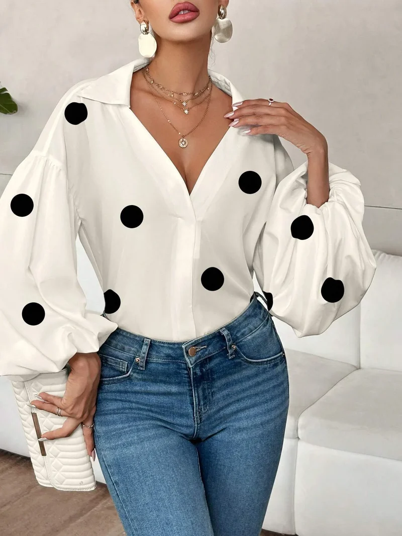 Blouse bohème femme à pois