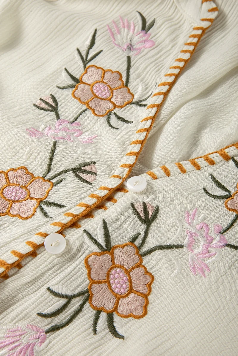 Blouse bohème femme à broderies
