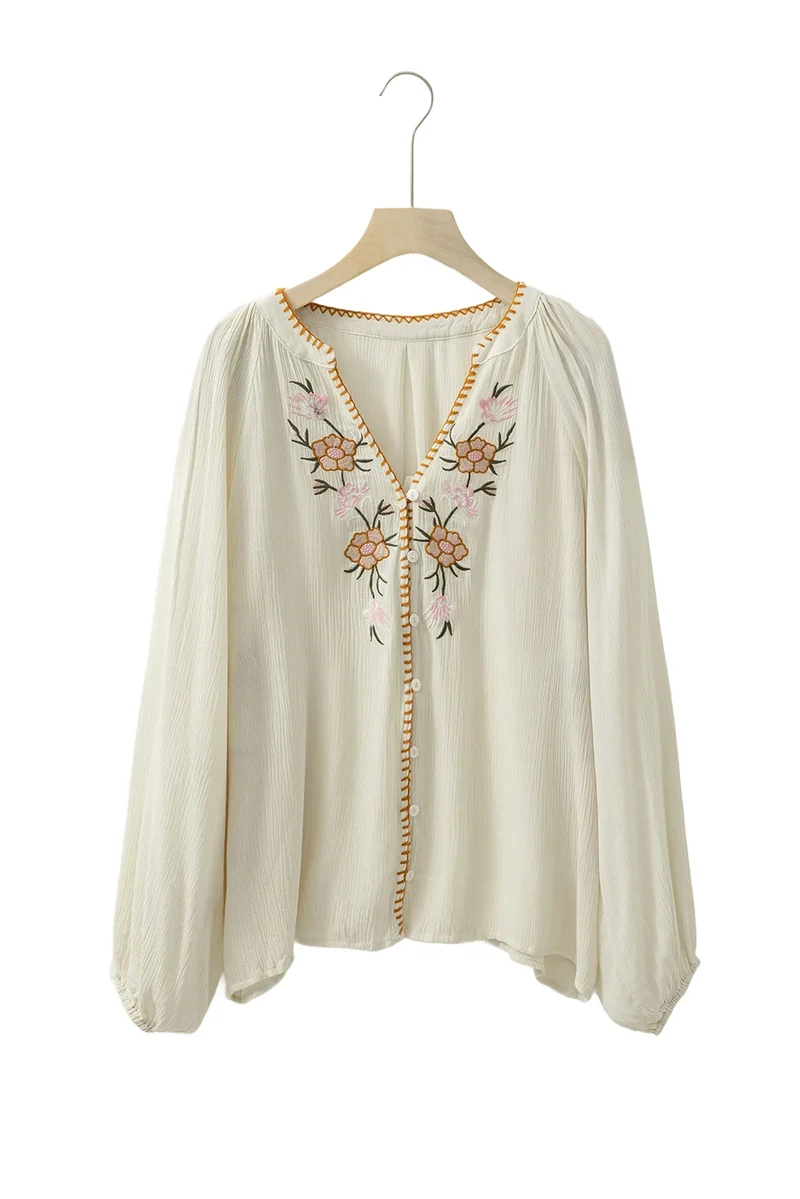 Blouse bohème femme à broderies